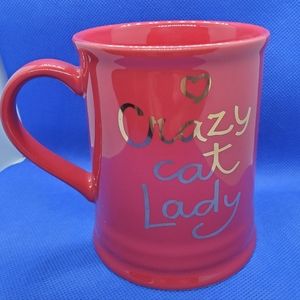 Fringe Crazy Cat Lady Coffee Mug Red & Gold Collectible Cup (C23)
